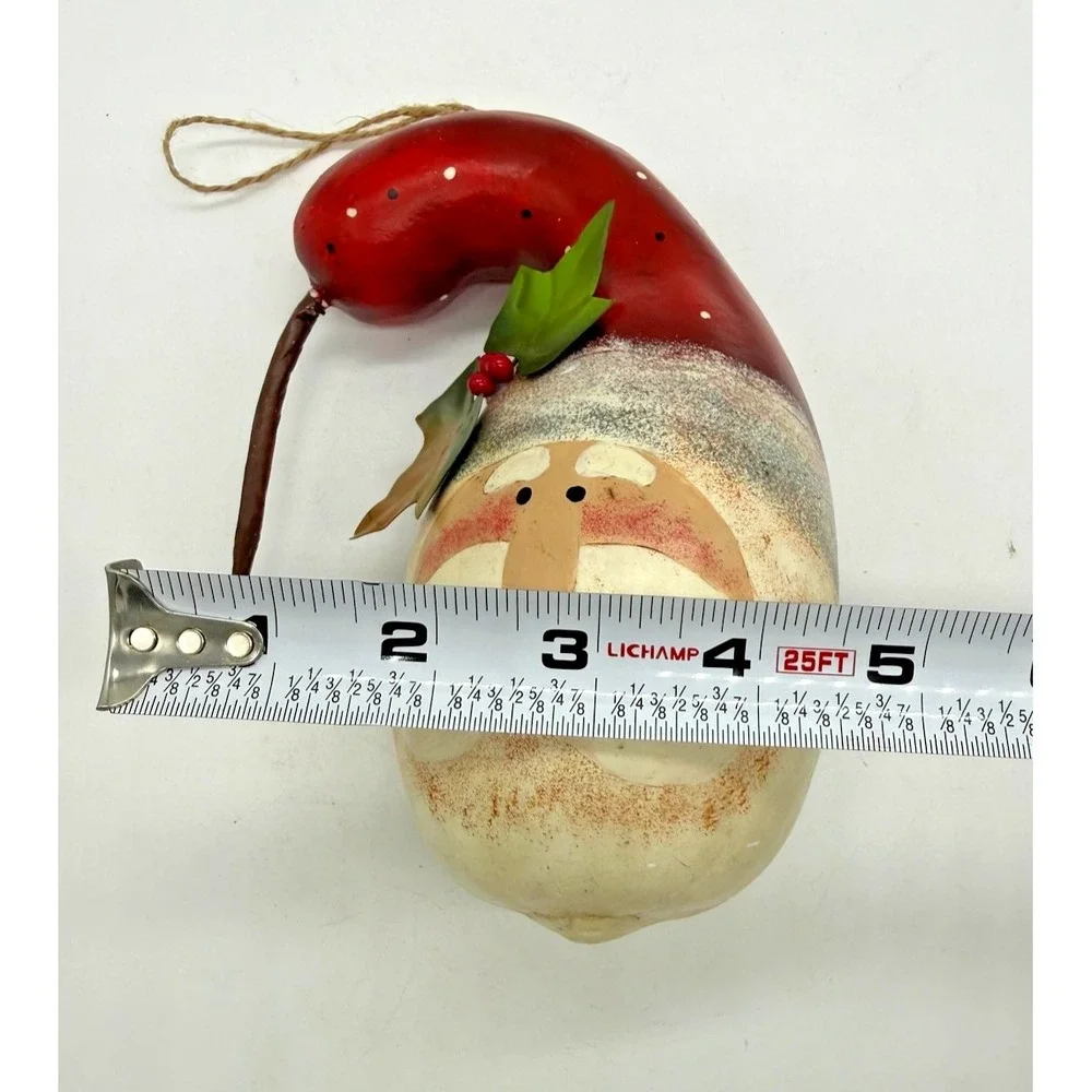 Handmade Gourd Santa Claus‎ Red White Christmas Bauble Ornament Medium Hanging